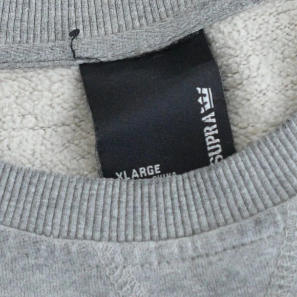 Supra Korean Streetwear Grey Crewneck  Sweater Size XL - Picture 10 of 10